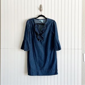 Draper James Size 4 Chambray Ruffle Shift Dreas